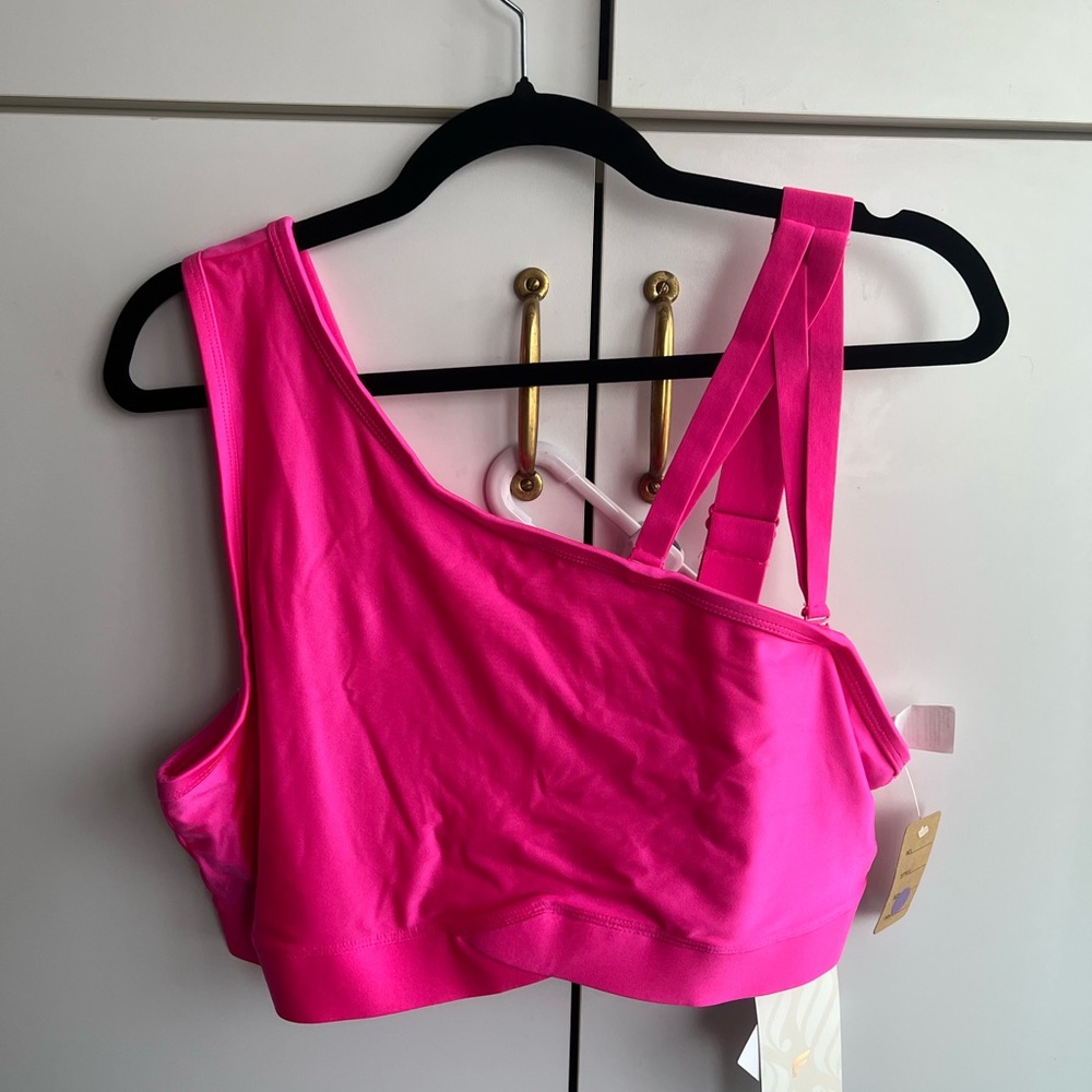 Perfect Barbie pink one shoulder top / sports bra!